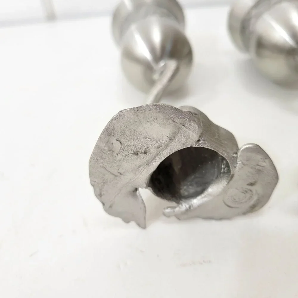 Elephant-Themed Pewter Wine Goblets Pair - Picture 7 of 11